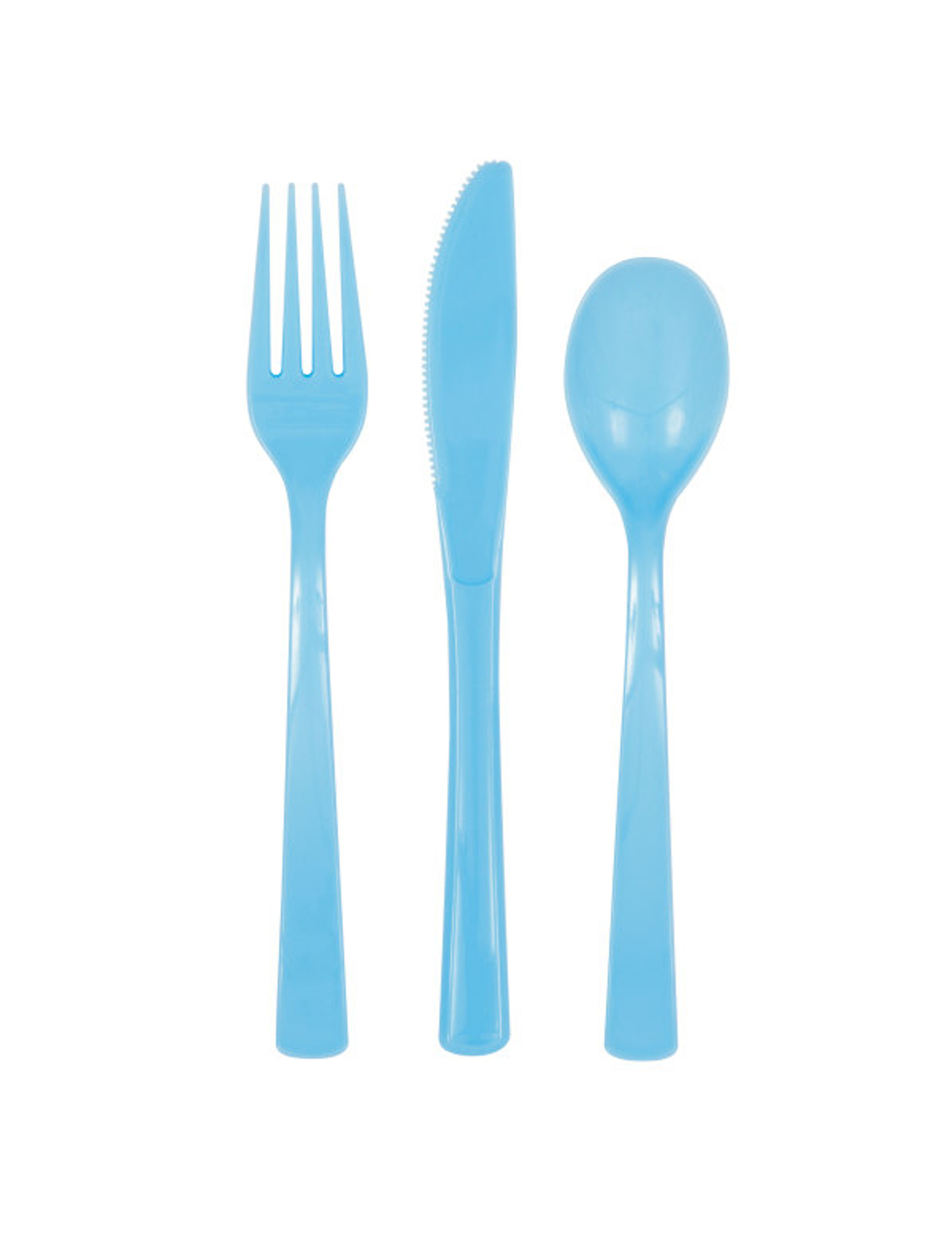 Pastellblaues Plastikbesteck, 18 Stück Pastellblaues Plastikbesteck, 18 Stück von UNIQUE