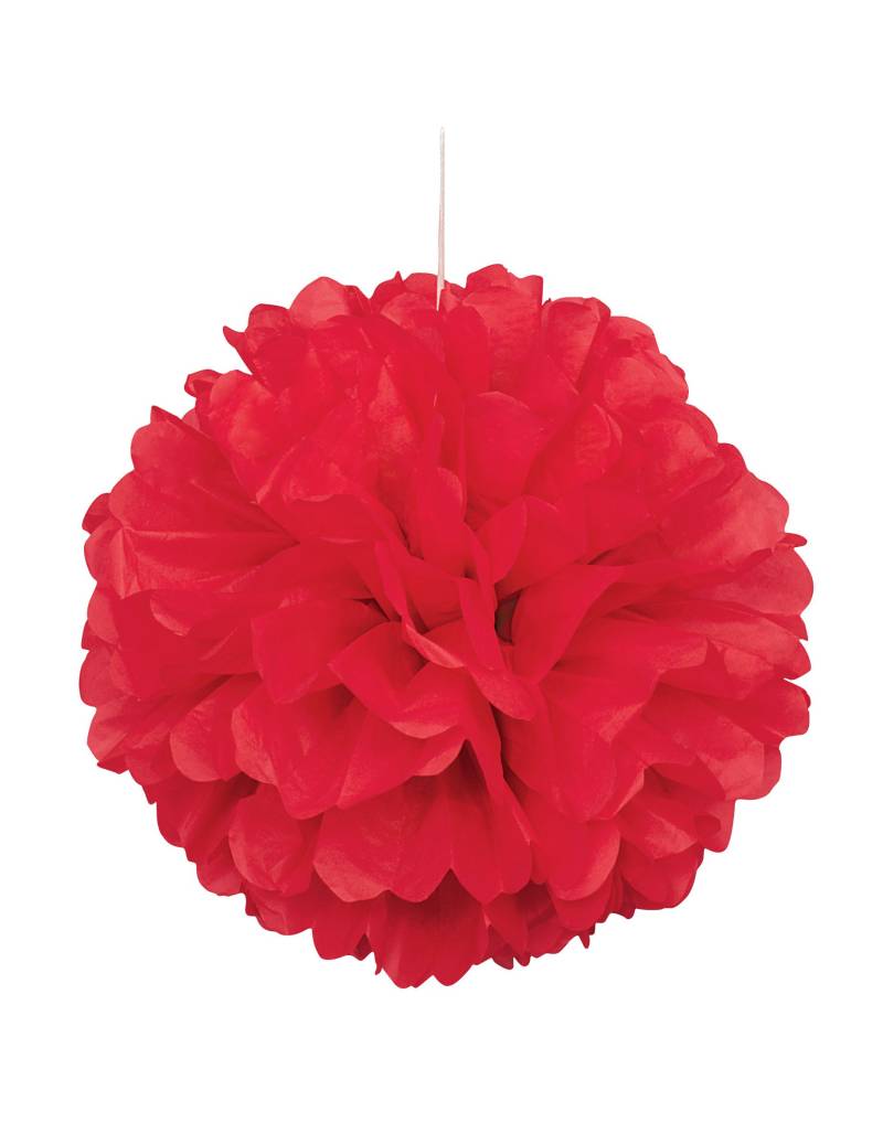 Pompon zum Aufhängen rot 40 cm von UNIQUE