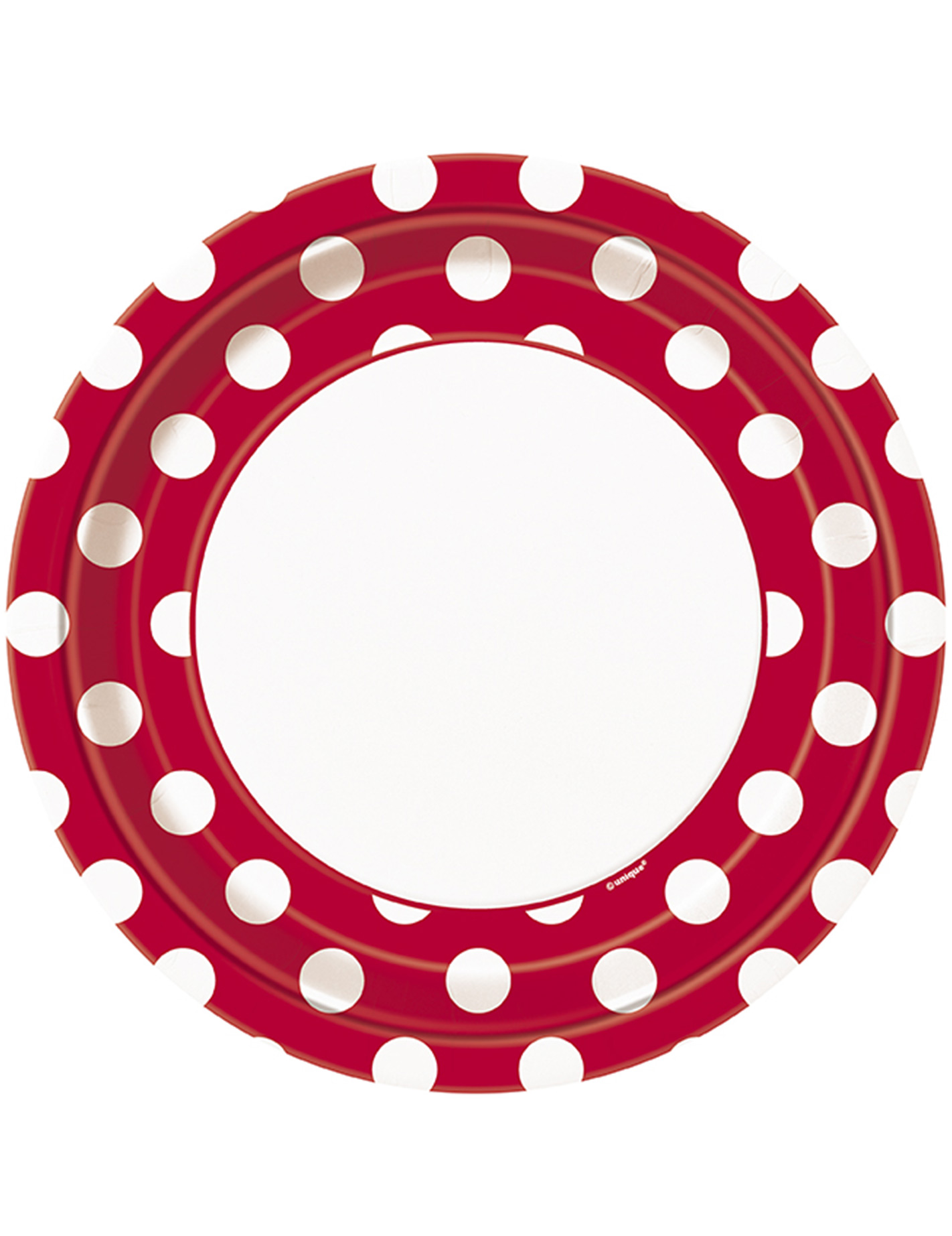 Set aus 8 Tellern rot weiß 22 cm von UNIQUE