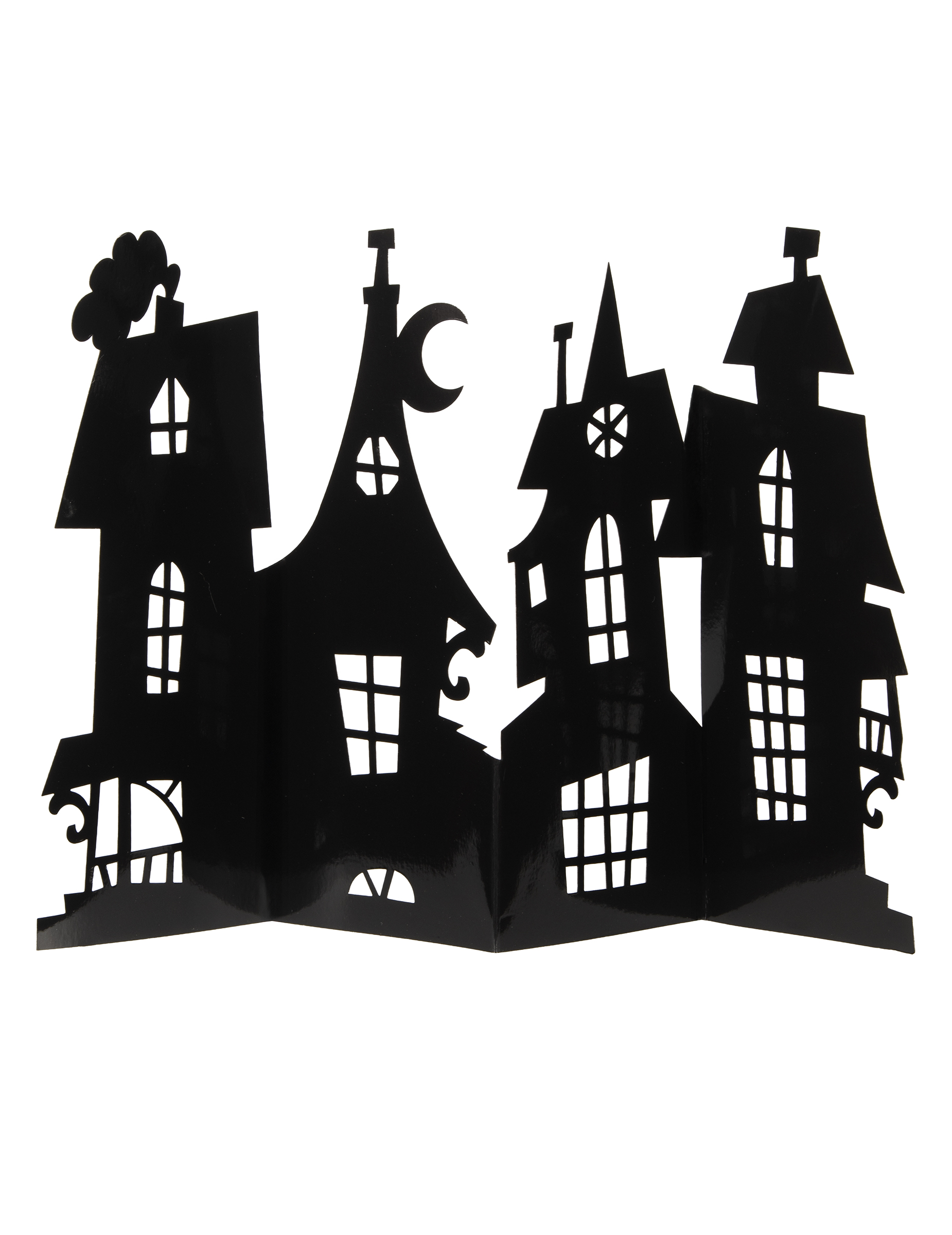 Tischaufsteller Spukschloss Schwarz 60 x 38 cm aus Pappe von UNIQUE