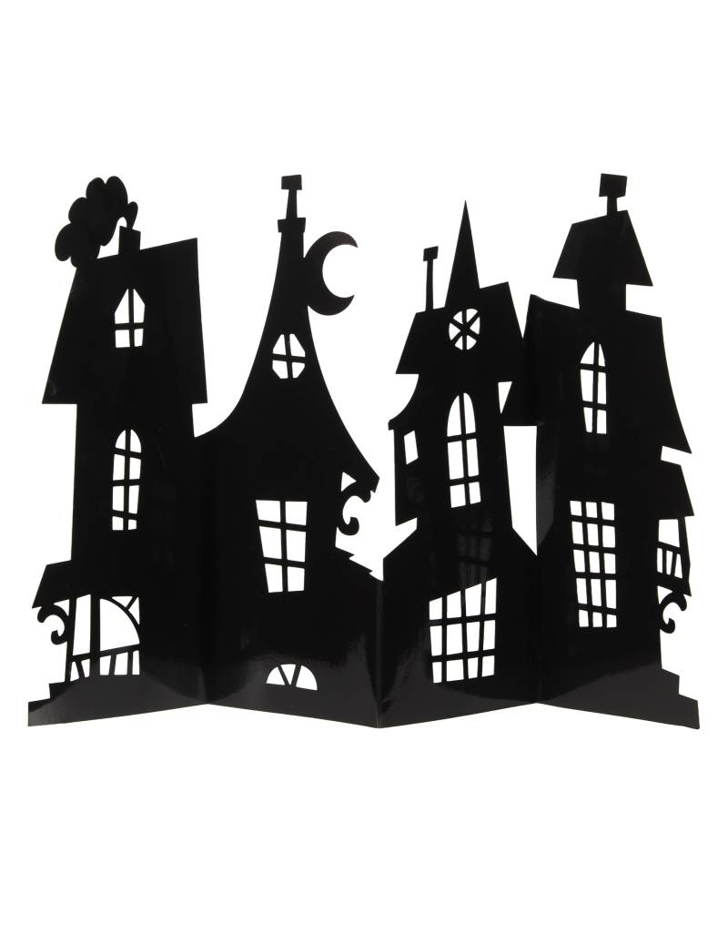 Tischaufsteller Spukschloss Schwarz 60 x 38 cm aus Pappe von UNIQUE