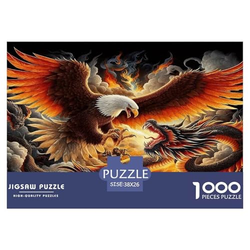 Adler Puzzle 1000-teilige Schwer Puzzle Spielzeug Lernspiel Impossible Herausforderung Spielzeug Für Erwachsene Kinder 38x26cm/1000pcs von UNRXJZLVM