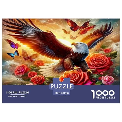 Adler Puzzles 1000-teilige Schwer Puzzle Spielzeug Lernspiel Impossible Herausforderungsspielzeug Für Erwachsene Kinder 70x50cm/1000pcs von UNRXJZLVM
