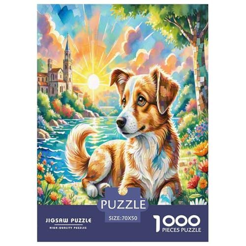 Airedale Terrier Puzzle 1000 Teile Schwer Puzzle Spielzeug Lernspiel Impossible Herausforderung Spielzeug Für Erwachsene Und Kinder in Bewährter 70x50cm/1000pcs von UNRXJZLVM