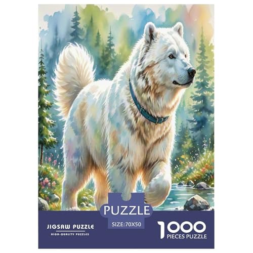 Akita Inu Puzzles 1000-teilige Schwer Puzzle Spielzeug Lernspiel Impossible Herausforderungsspielzeug Für Erwachsene Kinder 70x50cm/1000pcs von UNRXJZLVM