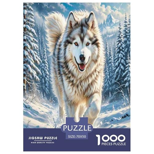 Alaskanische Malamute Puzzle 1000-teilige Schwer Puzzle Spielzeug Lernspiel Impossible Herausforderungsspielzeug Für Erwachsene Kinder 70x50cm/1000pcs von UNRXJZLVM