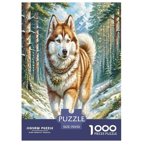 Alaskanische Malamute Puzzles 1000 Teile Schwer Puzzle Spielzeug Lernspiel Impossible Herausforderungsspielzeug Für Erwachsene Und Kinder in Bewährter 70x50cm/1000pcs von UNRXJZLVM