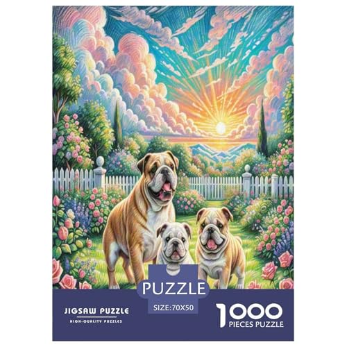 Amerikanische Bulldog Puzzle 1000-teilige Schwer Puzzle Spielzeug Pädagogisches Spiel Impossible Herausforderungsspielzeug Für Erwachsene Kinder 70x50cm/1000pcs von UNRXJZLVM