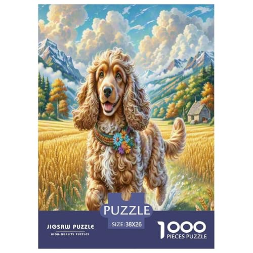 Amerikanischer Cocker Spaniel Puzzles 1000 Teile Schwer Puzzle Spielzeug Pädagogisches Spiel Impossible Herausforderung Spielzeug Für Erwachsene Und Kinder in Bewährter 38x26cm/1000pcs von UNRXJZLVM