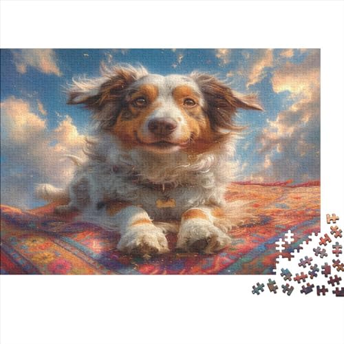 Australian Shepherd Dog Puzzle 1000 Teile,Puzzle Für Erwachsene, Impossible Puzzle,Puzzle 1000 Puzzle Home Dekoration Puzzle,Erwachsenenpuzzle Puzzel 1000pcs (75x50cm) von UNRXJZLVM