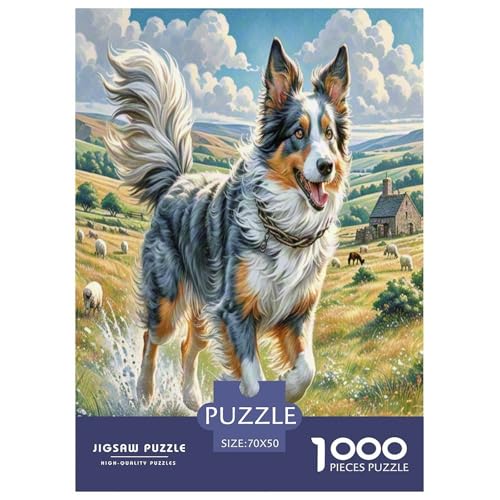 Australischer Schäfer Puzzles 1000 Teile Schwer Puzzle Spielzeug Lernspiel Impossible Herausforderung Spielzeug Für Erwachsene Kinder 70x50cm/1000pcs von UNRXJZLVM