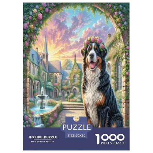Berner Berghund Puzzles 1000 Teile Schwer Puzzle Spielzeug Lernspiel Impossible Herausforderungsspielzeug Für Erwachsene Kinder 70x50cm/1000pcs von UNRXJZLVM