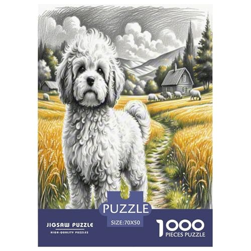 Bichon Frisé Puzzle 1000-teilige Schwer Puzzle Spielzeug Lernspiel Impossible Herausforderung Spielzeug Für Erwachsene Kinder 70x50cm/1000pcs von UNRXJZLVM