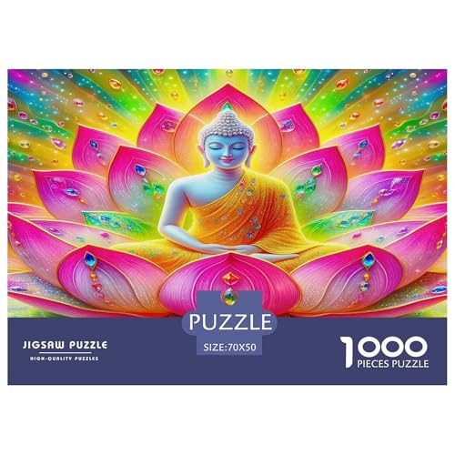 Buddha-Statue Puzzle 1000-teilige Schwer Puzzle Spielzeug Lernspiel Impossible Herausforderung Spielzeug Für Erwachsene Kinder 70x50cm/1000pcs von UNRXJZLVM