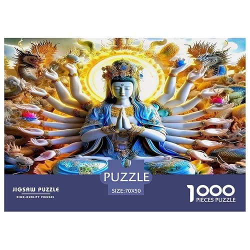 Buddha-Statue Puzzles 1000 Teile Schwer Puzzle Spielzeug Lernspiel Impossible Herausforderungsspielzeug Für Erwachsene Und Kinder Ab 14 Jahren 70x50cm/1000pcs von UNRXJZLVM