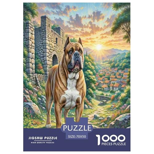 Bullmastiff Puzzle 1000 Teile Schwer Puzzle Spielzeug Lernspiel Impossible Herausforderung Spielzeug Für Erwachsene Kinder 70x50cm/1000pcs von UNRXJZLVM