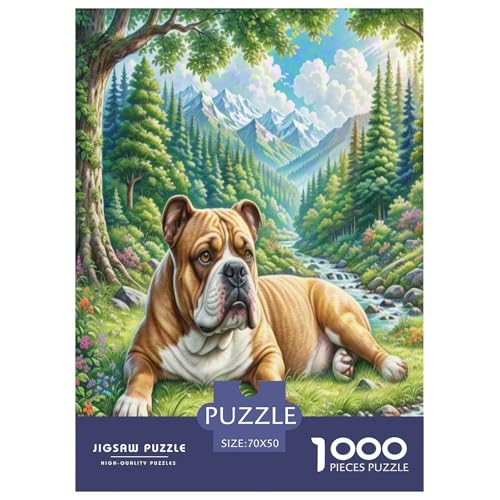 Bullmastiff Puzzle 1000-teilige Schwer Puzzle Spielzeug Pädagogisches Spiel Impossible Herausforderung Spielzeug Für Erwachsene Kinder 70x50cm/1000pcs von UNRXJZLVM