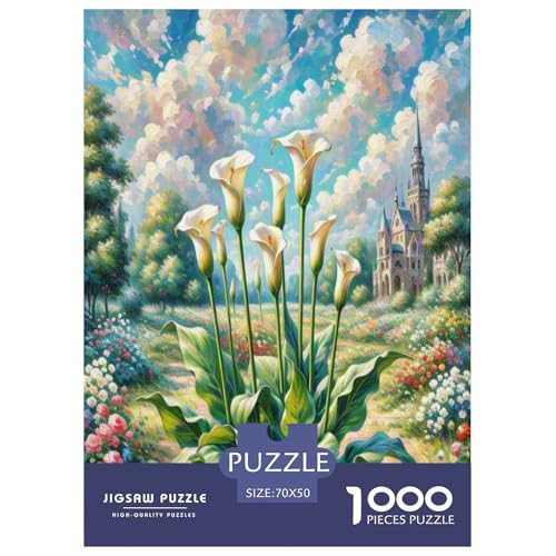 Calla Lilie Puzzle 1000-teilige Schwer Puzzle Spielzeug Lernspiel Impossible Herausforderung Spielzeug Für Erwachsene Und Kinder in Bewährter 70x50cm/1000pcs von UNRXJZLVM