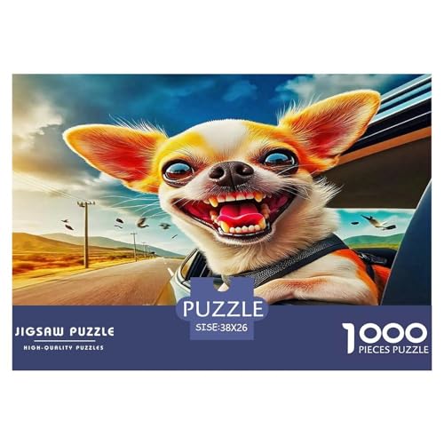 Chihuahua Puzzle 1000 Teile Schwer Puzzle Spielzeug Pädagogisches Spiel Impossible Herausforderungsspielzeug Für Erwachsene Kinder 38x26cm/1000pcs von UNRXJZLVM