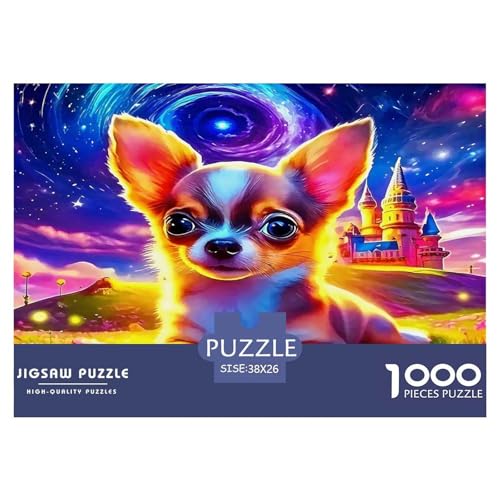 Chihuahua Puzzle 1000-teilige Schwer Puzzle Spielzeug Pädagogisches Spiel Impossible Herausforderungsspielzeug Für Erwachsene Kinder 38x26cm/1000pcs von UNRXJZLVM