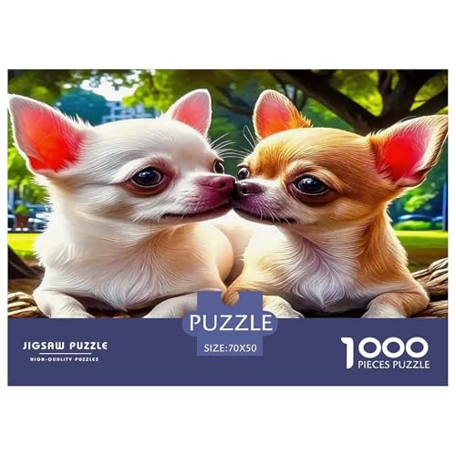 Chihuahua Puzzle 1000-teilige Schwer Puzzle Spielzeug Pädagogisches Spiel Impossible Herausforderungsspielzeug Für Erwachsene Kinder 70x50cm/1000pcs von UNRXJZLVM