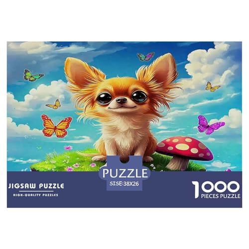 Chihuahua Puzzles 1000 Teile Schwer Puzzle Spielzeug Lernspiel Impossible Herausforderungsspielzeug Für Erwachsene Und Kinder in Bewährter 38x26cm/1000pcs von UNRXJZLVM