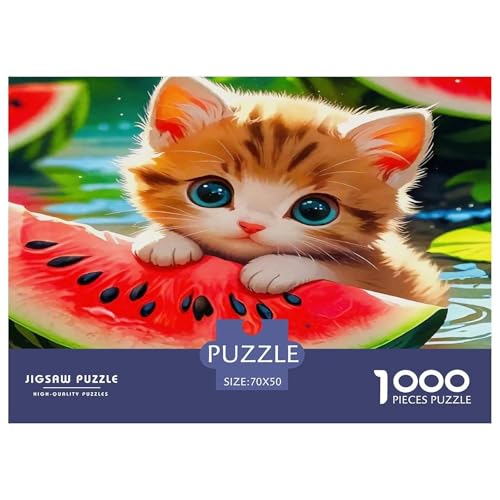 Cute Katze Puzzle 1000 Teile Schwer Puzzle Spielzeug Pädagogisches Spiel Impossible Herausforderungsspielzeug Für Erwachsene Und Kinder in Bewährter 70x50cm/1000pcs von UNRXJZLVM