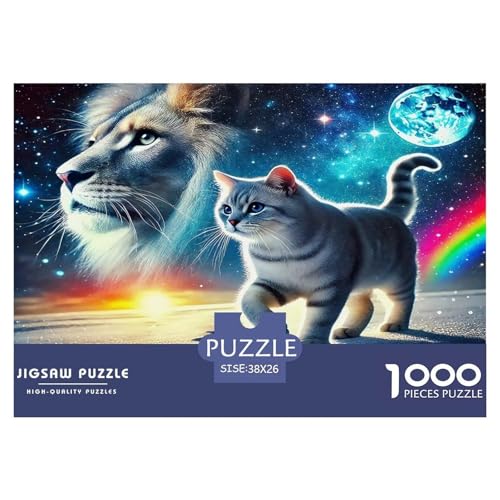 Cute Katze Puzzle 1000-teilige Schwer Puzzle Spielzeug Lernspiel Impossible Herausforderungsspielzeug Für Erwachsene Und Kinder in Bewährter 38x26cm/1000pcs von UNRXJZLVM