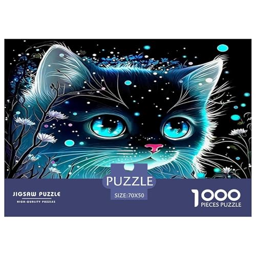 Cute Katze Puzzles 1000 Teile Schwer Puzzle Spielzeug Pädagogisches Spiel Impossible Herausforderung Spielzeug Für Erwachsene Und Kinder Ab 14 Jahren 70x50cm/1000pcs von UNRXJZLVM
