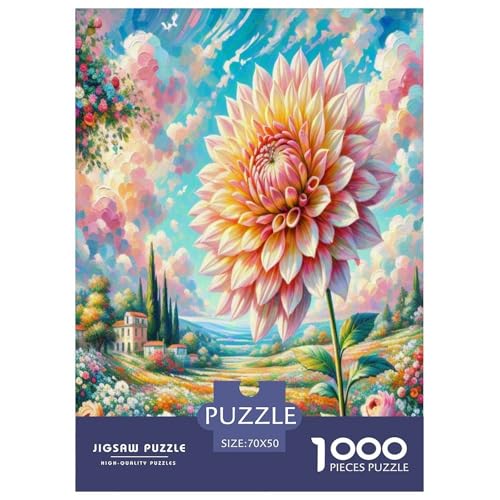 Dahlia Puzzle 1000 Teile Schwer Puzzle Spielzeug Lernspiel Impossible Herausforderung Spielzeug Für Erwachsene Kinder 70x50cm/1000pcs von UNRXJZLVM