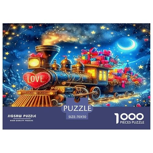Dampfzug Puzzle 1000-teilige Schwer Puzzle Spielzeug Lernspiel Impossible Herausforderungsspielzeug Für Erwachsene Und Kinder Ab 14 Jahren 70x50cm/1000pcs von UNRXJZLVM