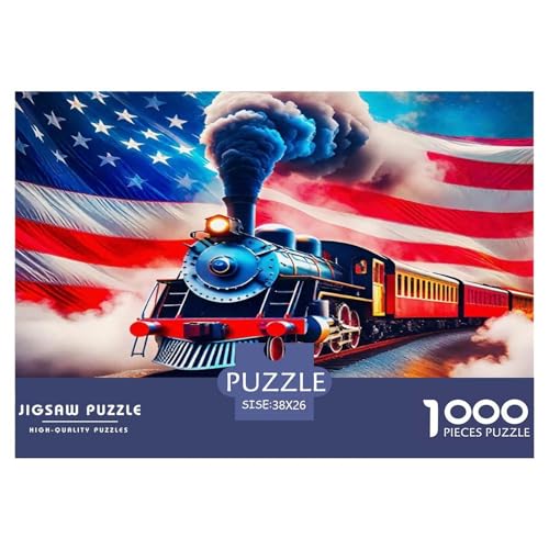 Dampfzug Puzzle 1000-teilige Schwer Puzzle Spielzeug Pädagogisches Spiel Impossible Herausforderungsspielzeug Für Erwachsene Kinder 38x26cm/1000pcs von UNRXJZLVM