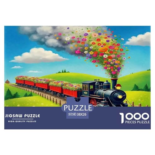Dampfzug Puzzles 1000 Teile Schwer Puzzle Spielzeug Lernspiel Impossible Herausforderung Spielzeug Für Erwachsene Kinder 38x26cm/1000pcs von UNRXJZLVM