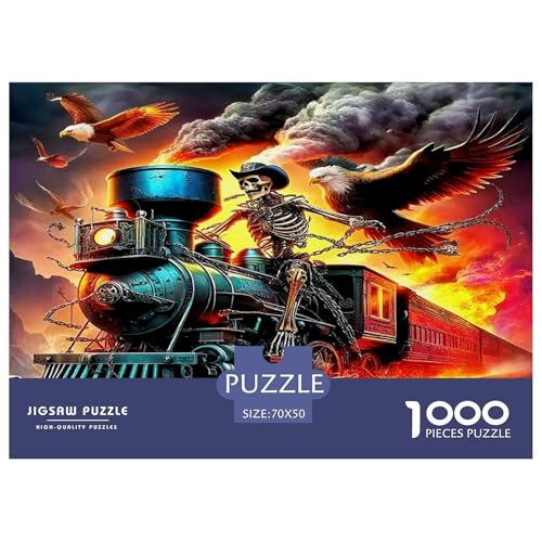 Dampfzug Puzzles 1000 Teile Schwer Puzzle Spielzeug Pädagogisches Spiel Impossible Herausforderung Spielzeug Für Erwachsene Und Kinder Ab 14 Jahren 70x50cm/1000pcs von UNRXJZLVM