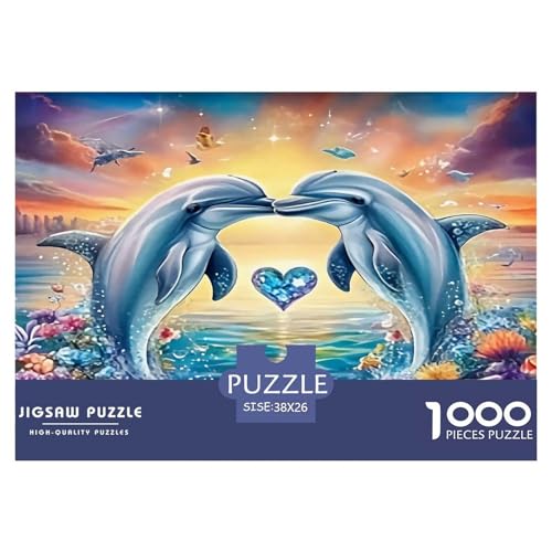 Delphin Puzzle 1000 Teile Schwer Puzzle Spielzeug Lernspiel Impossible Herausforderung Spielzeug Für Erwachsene Kinder 38x26cm/1000pcs von UNRXJZLVM