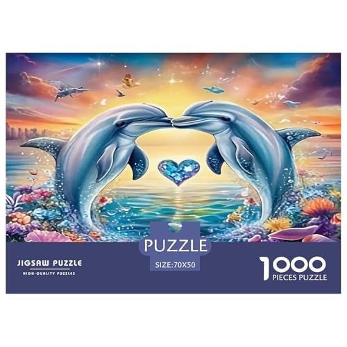 Delphin Puzzle 1000 Teile Schwer Puzzle Spielzeug Lernspiel Impossible Herausforderung Spielzeug Für Erwachsene Kinder 70x50cm/1000pcs von UNRXJZLVM