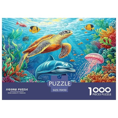 Delphin Puzzle 1000 Teile Schwer Puzzle Spielzeug Lernspiel Impossible Herausforderungsspielzeug Für Erwachsene Und Kinder Ab 14 Jahren 70x50cm/1000pcs von UNRXJZLVM