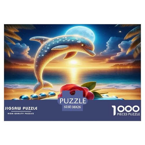 Delphin Puzzle 1000 Teile Schwer Puzzle Spielzeug Lernspiel Impossible Herausforderungsspielzeug Für Erwachsene Und Kinder in Bewährter 38x26cm/1000pcs von UNRXJZLVM