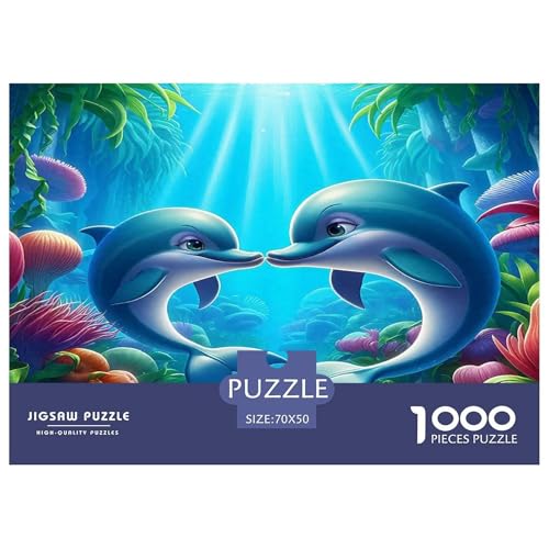 Delphin Puzzle 1000 Teile Schwer Puzzle Spielzeug Lernspiel Impossible Herausforderungsspielzeug Für Erwachsene Und Kinder in Bewährter 70x50cm/1000pcs von UNRXJZLVM
