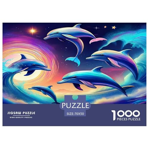 Delphin Puzzle 1000 Teile Schwer Puzzle Spielzeug Lernspiel Impossible Herausforderungsspielzeug Für Erwachsene Und Kinder in Bewährter 70x50cm/1000pcs von UNRXJZLVM