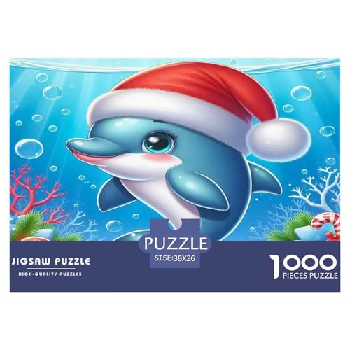 Delphin Puzzle 1000 Teile Schwer Puzzle Spielzeug Pädagogisches Spiel Impossible Herausforderungsspielzeug Für Erwachsene Kinder 38x26cm/1000pcs von UNRXJZLVM