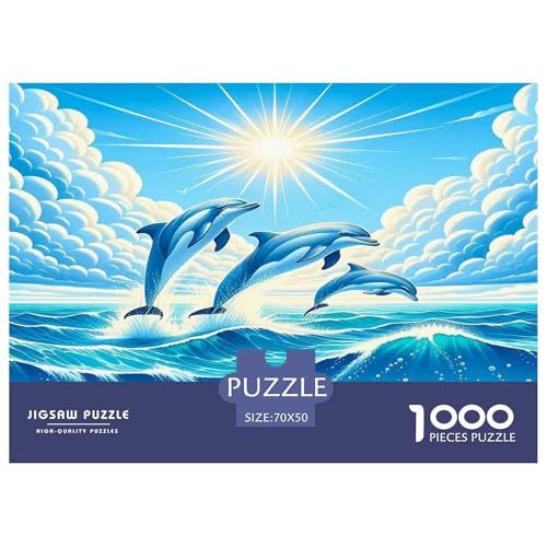 Delphin Puzzle 1000 Teile Schwer Puzzle Spielzeug Pädagogisches Spiel Impossible Herausforderungsspielzeug Für Erwachsene Und Kinder Ab 14 Jahren 70x50cm/1000pcs von UNRXJZLVM
