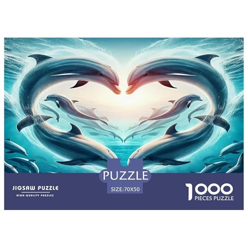 Delphin Puzzle 1000 Teile Schwer Puzzle Spielzeug Pädagogisches Spiel Impossible Herausforderungsspielzeug Für Erwachsene Und Kinder Ab 14 Jahren 70x50cm/1000pcs von UNRXJZLVM