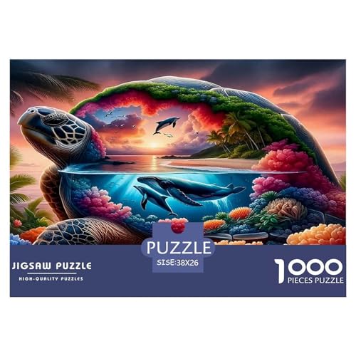 Delphin Puzzle 1000-teilige Schwer Puzzle Spielzeug Lernspiel Impossible Herausforderung Spielzeug Für Erwachsene Kinder 38x26cm/1000pcs von UNRXJZLVM