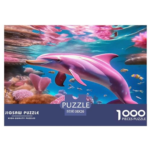 Delphin Puzzle 1000-teilige Schwer Puzzle Spielzeug Lernspiel Impossible Herausforderungsspielzeug Für Erwachsene Kinder 38x26cm/1000pcs von UNRXJZLVM
