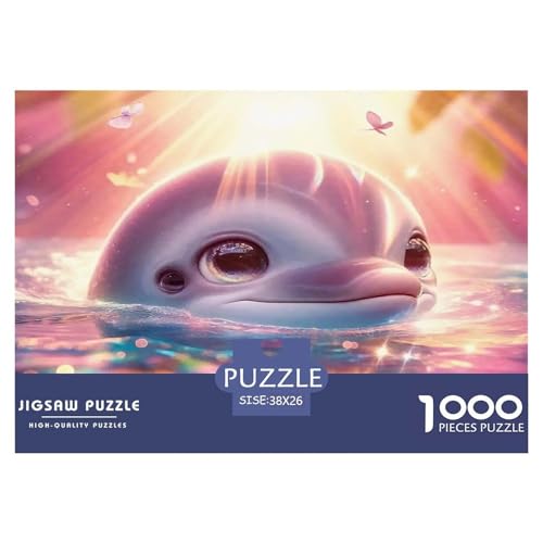 Delphin Puzzles 1000 Teile Schwer Puzzle Spielzeug Lernspiel Impossible Herausforderung Spielzeug Für Erwachsene Kinder 38x26cm/1000pcs von UNRXJZLVM