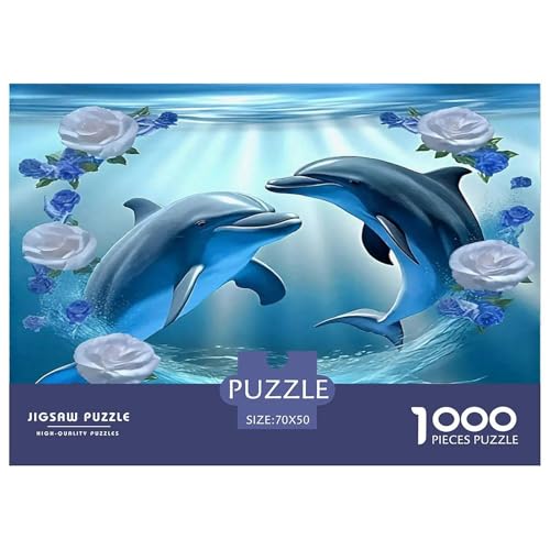 Delphin Puzzles 1000 Teile Schwer Puzzle Spielzeug Lernspiel Impossible Herausforderungsspielzeug Für Erwachsene Und Kinder Ab 14 Jahren 70x50cm/1000pcs von UNRXJZLVM