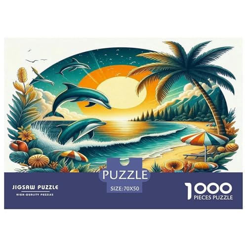 Delphin Puzzles 1000 Teile Schwer Puzzle Spielzeug Pädagogisches Spiel Impossible Herausforderung Spielzeug Für Erwachsene Und Kinder Ab 14 Jahren 70x50cm/1000pcs von UNRXJZLVM