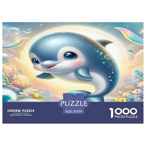 Delphin Puzzles 1000 Teile Schwer Puzzle Spielzeug Pädagogisches Spiel Impossible Herausforderungsspielzeug Für Erwachsene Kinder 70x50cm/1000pcs von UNRXJZLVM