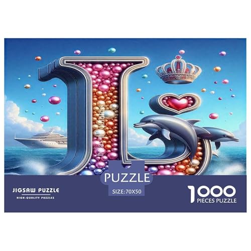 Delphin Puzzles 1000 Teile Schwer Puzzle Spielzeug Pädagogisches Spiel Impossible Herausforderungsspielzeug Für Erwachsene Kinder 70x50cm/1000pcs von UNRXJZLVM